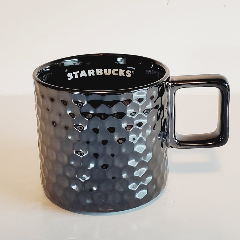 Starbucks 2019 Black Shiny Honeycomb Textured Mug